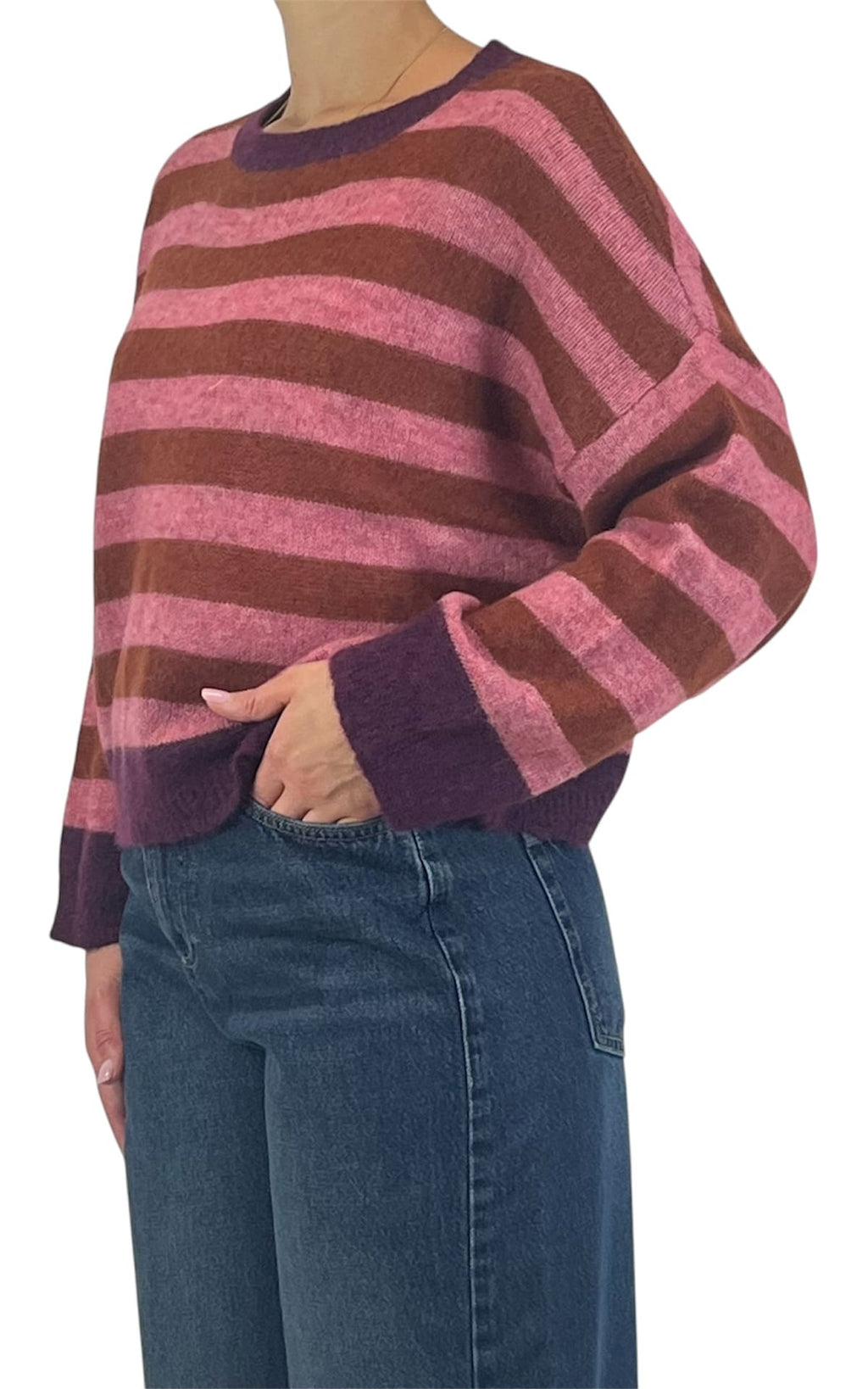 Off-on - Maglia alpaca kimono - Rosa / coccio / fico