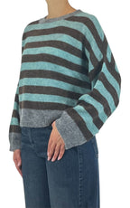 Off-on - Maglia alpaca kimono - Turchese chiaro / moro / grigio