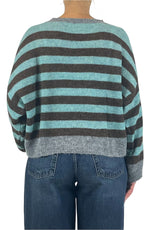 Off-on - Maglia alpaca kimono - Turchese chiaro / moro / grigio