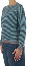 Off-on - Maglia riga fina - Azzurro polvere / antracite