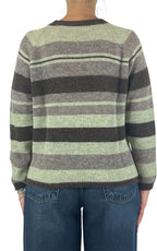 Off-on - Maglia alpaca riga - Verde / moro