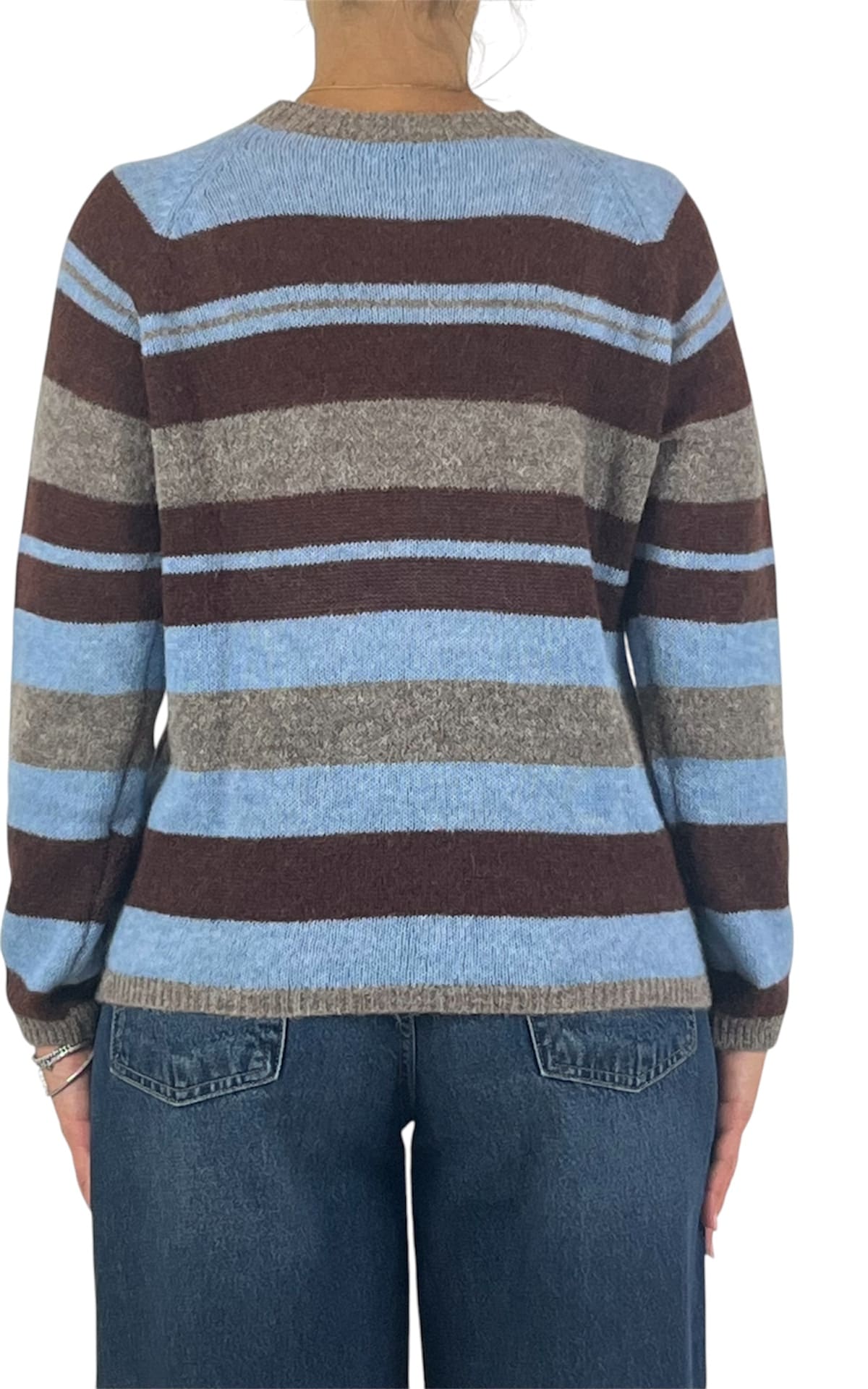 Off-on - Maglia alpaca riga - Azzurro / moro