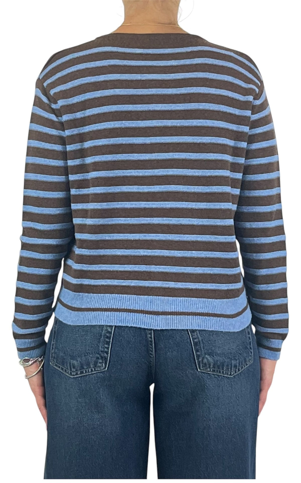 Off-on - Cardigan riga fina - Moro / azzurro