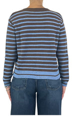 Off-on - Cardigan riga fina - Moro / azzurro