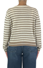 Off-on - Cardigan riga fina - Burro / beige