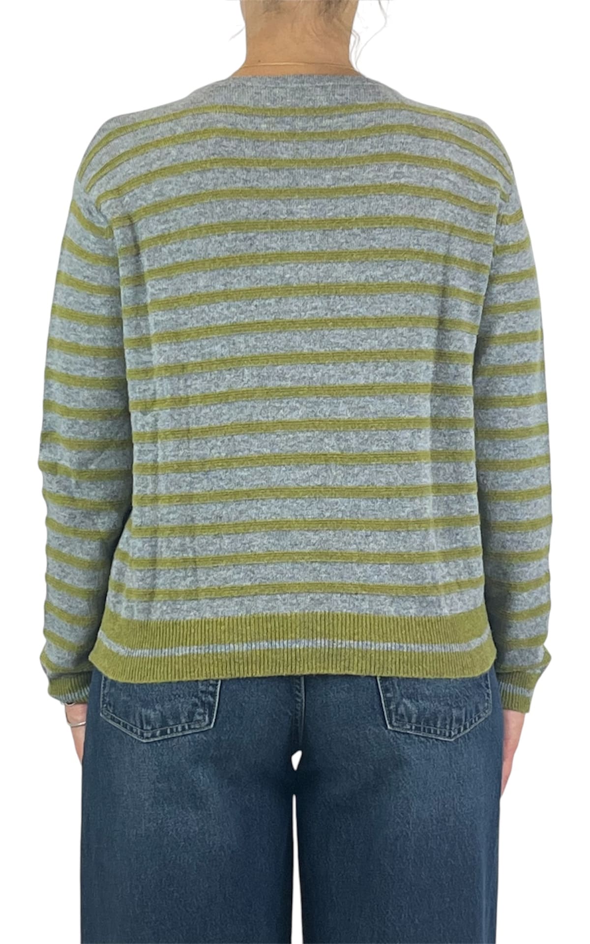 Off-on - Cardigan riga fina - Grigio / verde