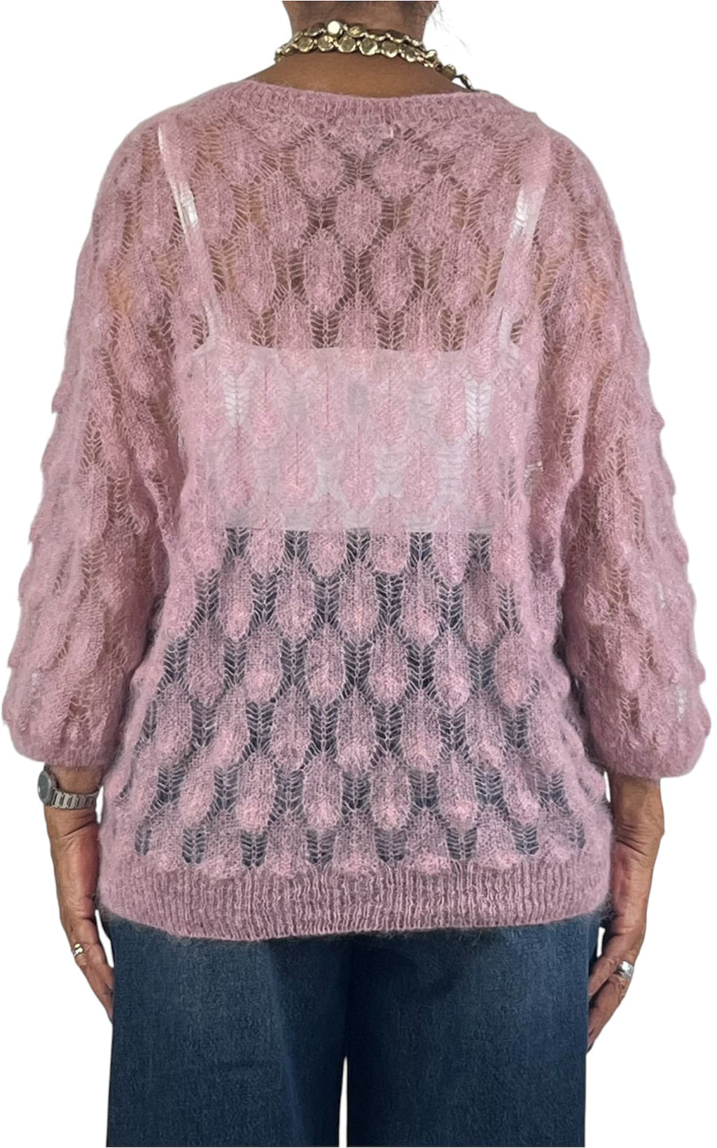 Off-On - Maglia pavone - Rosa antico