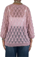 Off-On - Maglia pavone - Rosa antico