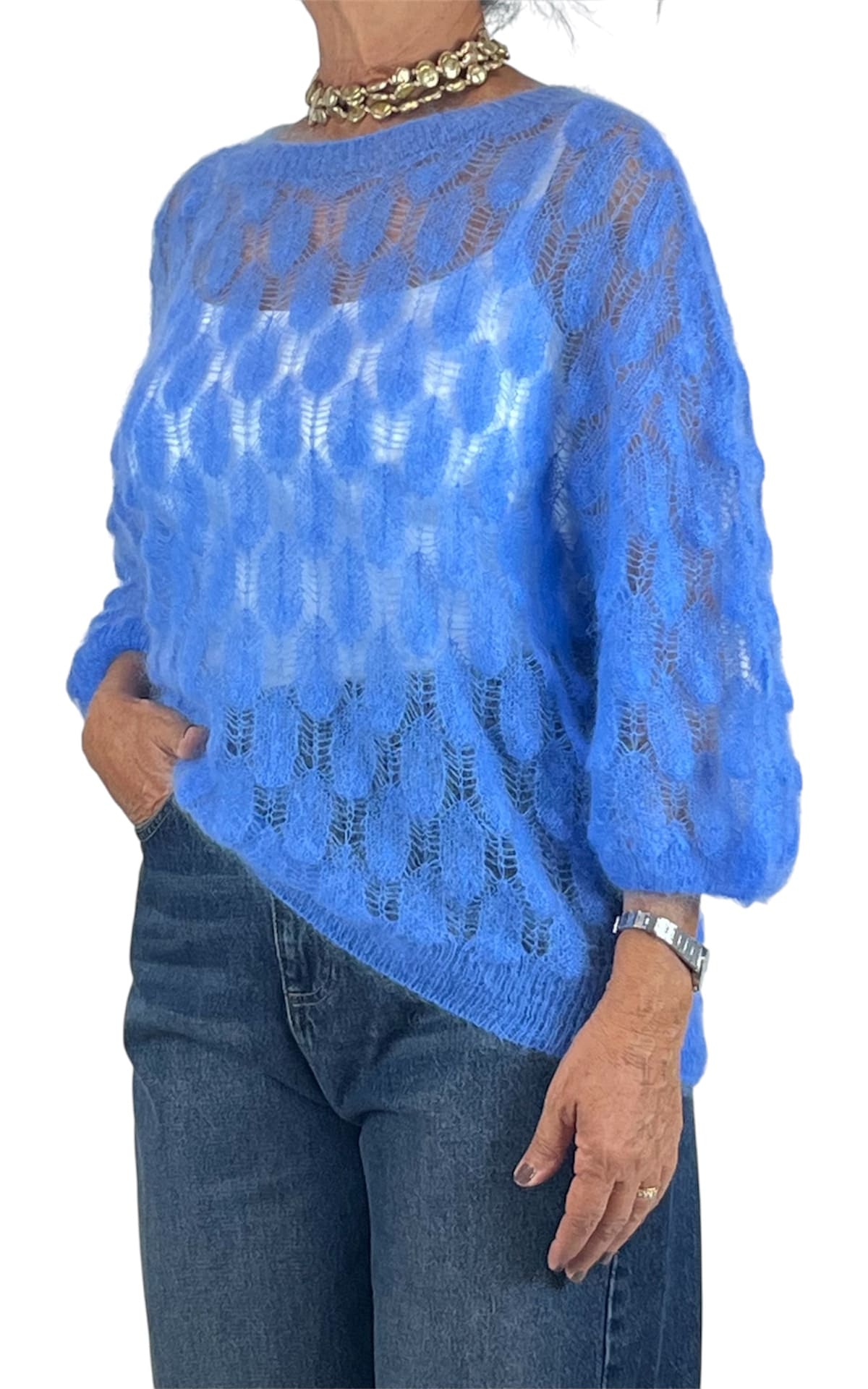 Off-On - Maglia pavone - Azzurro