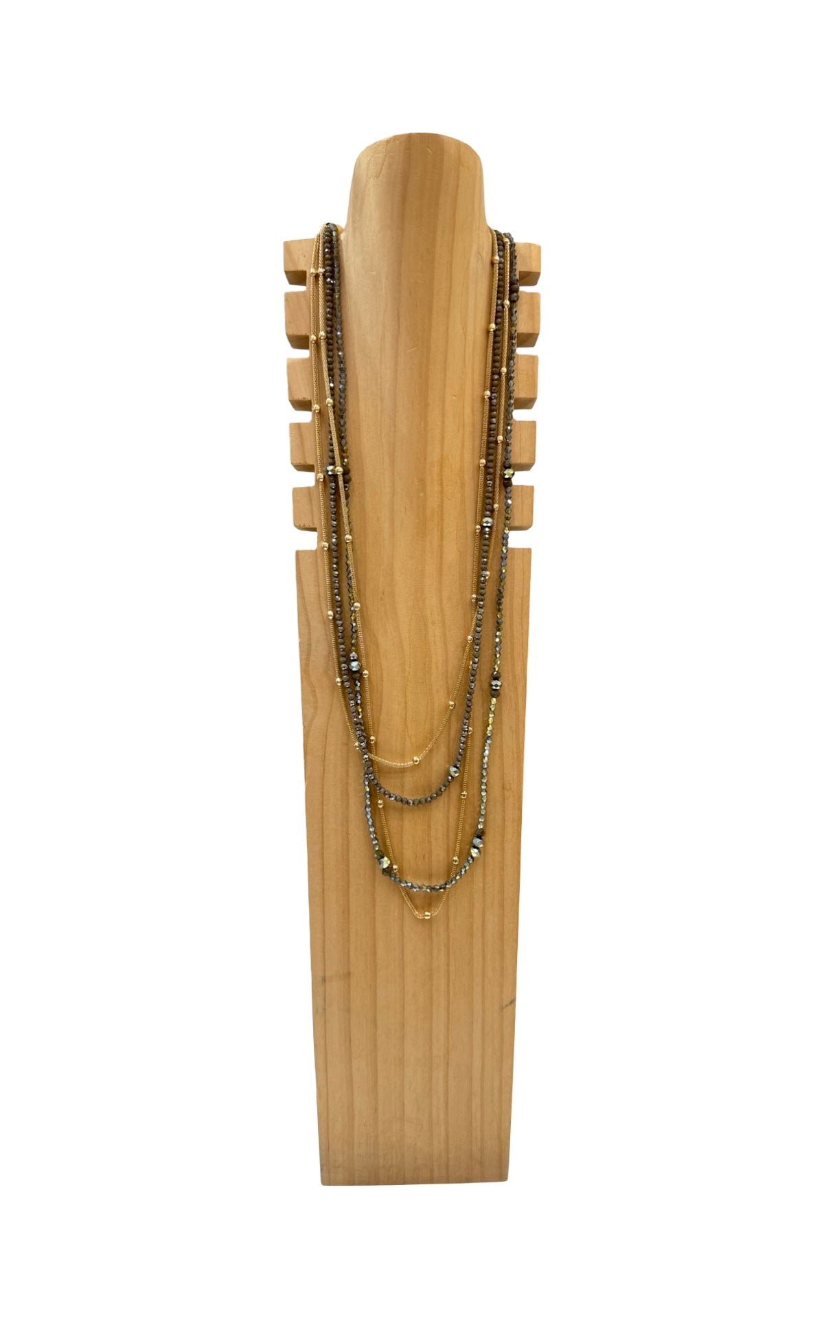 Off-on - Collana multi-filo con sfere dorate - Moro