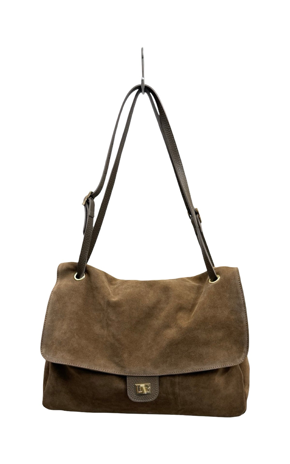 Off-on - Borsa Postina in pelle scamosciata - Sigaro