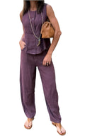Susymix - Completo gilet e pantalone in lino - Fico