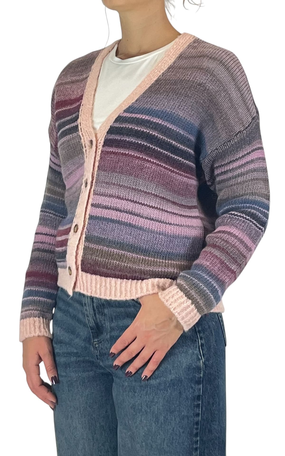 Off-on - Cardigan multicolore - Rosa / lilla