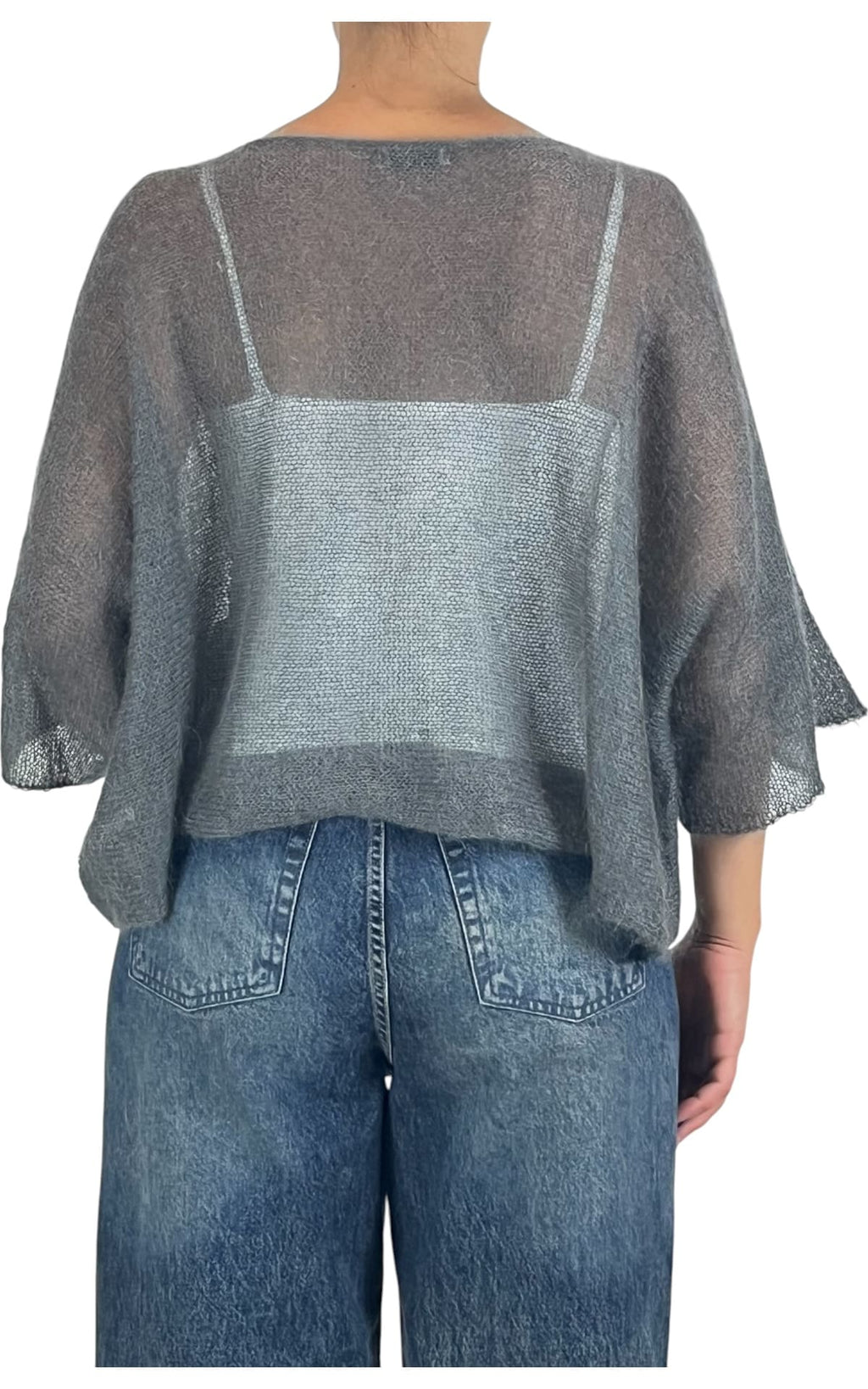 Initial - Maglia mohair over - Grigio