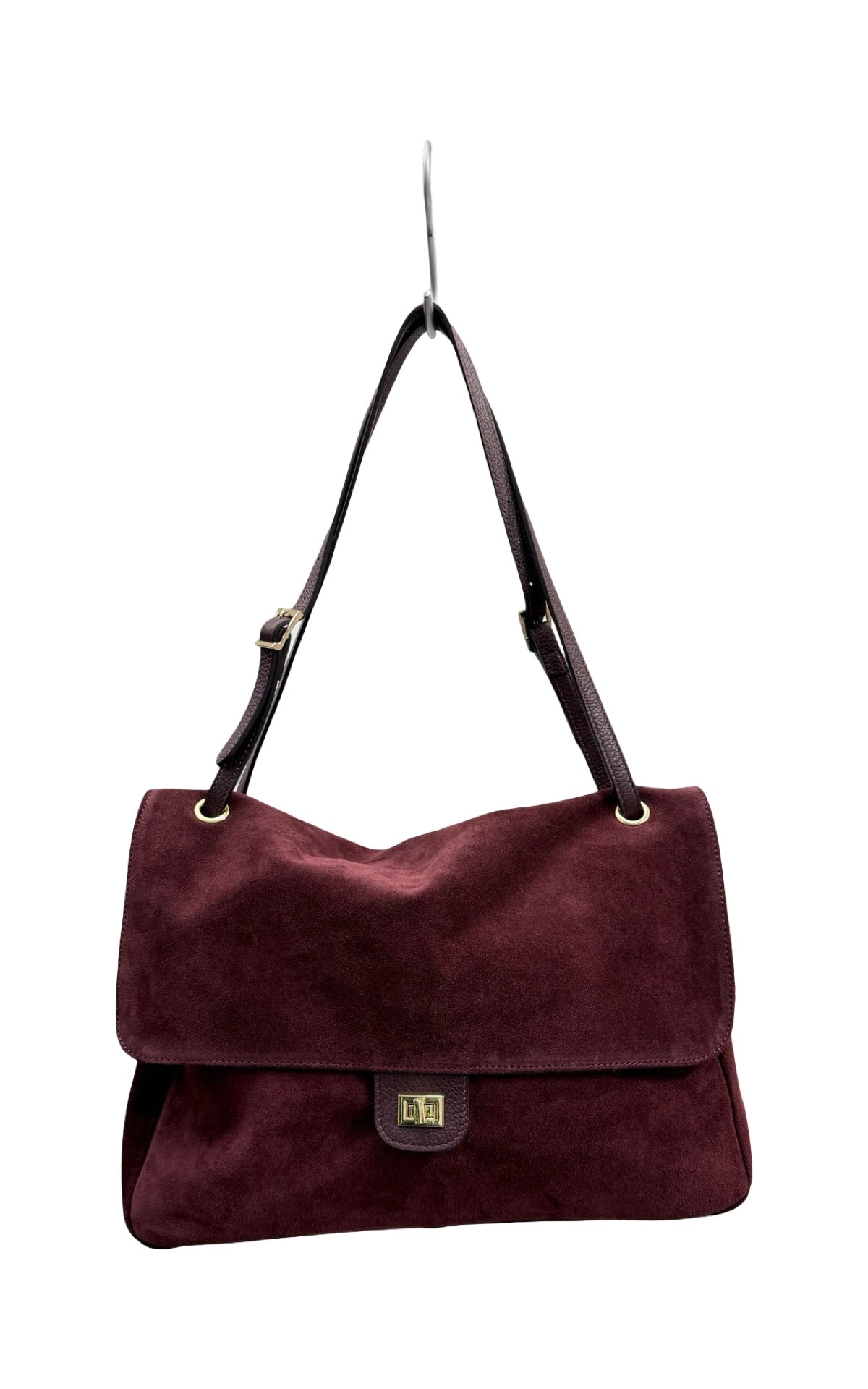 Off-on - Borsa Postina in pelle scamosciata - Barolo