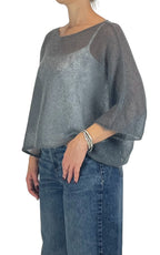 Initial - Maglia mohair over - Grigio