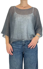 Initial - Maglia mohair over - Grigio
