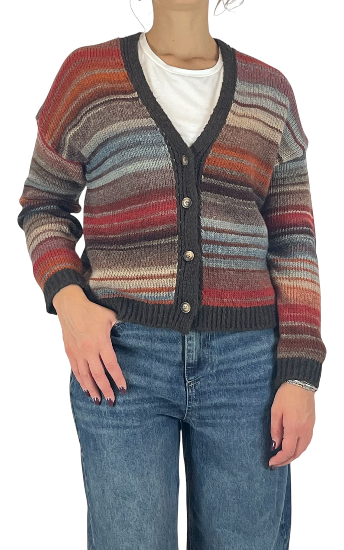 Off-on - Cardigan multicolore - Arancione / moro