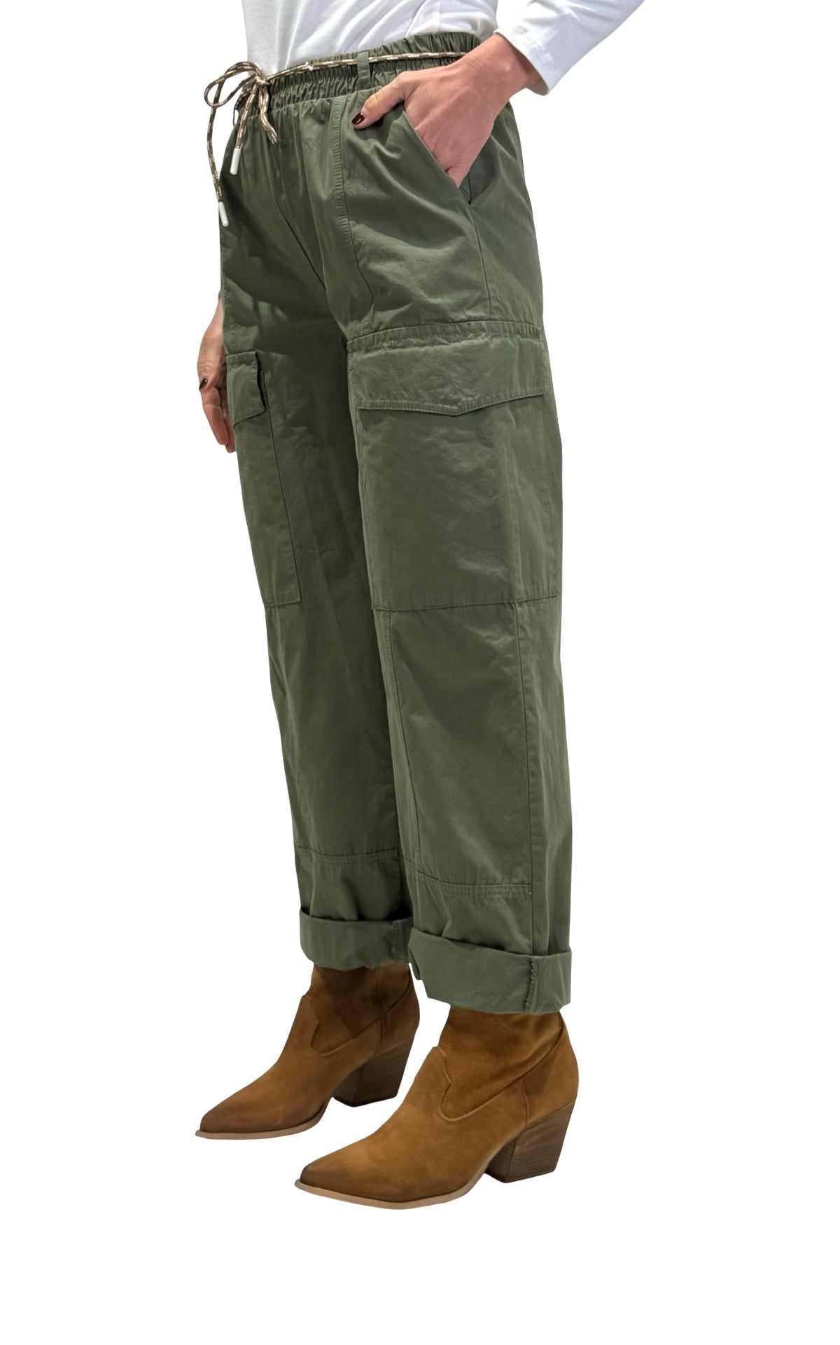 Susymix - Pantalone con laccio - Verde salvia