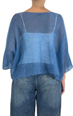 Initial - Maglia mohair over - Azzurro
