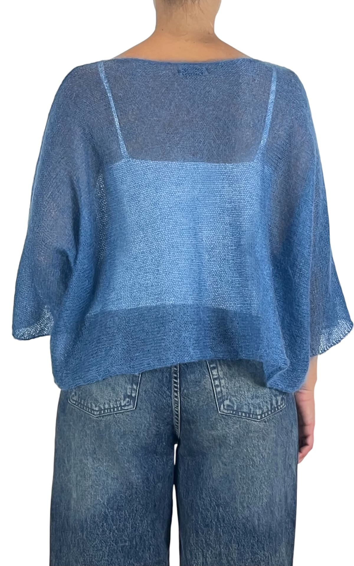 Initial - Maglia mohair over - Azzurro