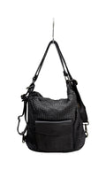 Off-on - Borsa / zaino in pelle intrecciata - Nero