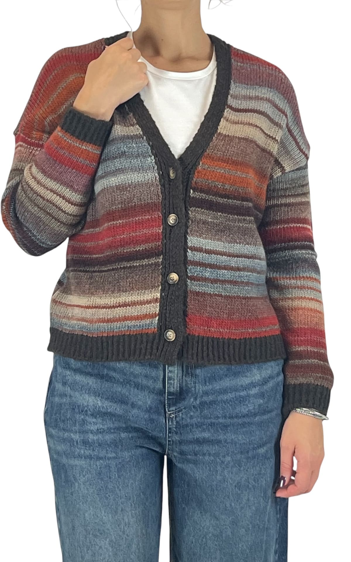 Off-on - Cardigan multicolore - Arancione / moro