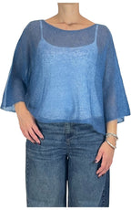 Initial - Maglia mohair over - Azzurro
