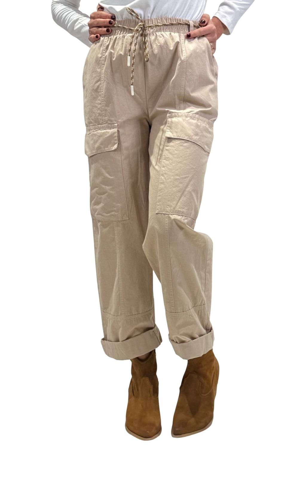 Susymix - Pantalone con laccio - Beige