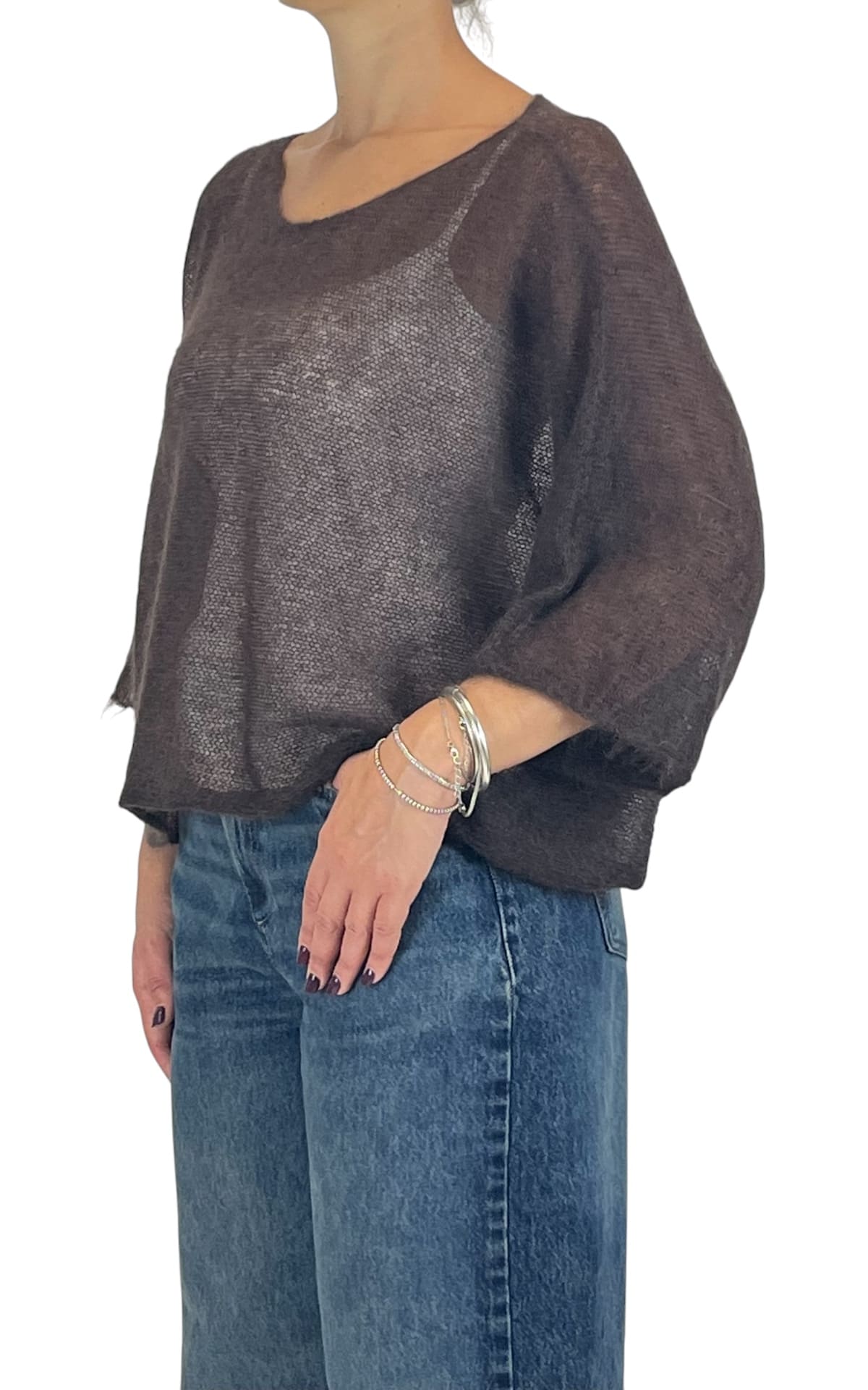 Initial - Maglia mohair over - Moro