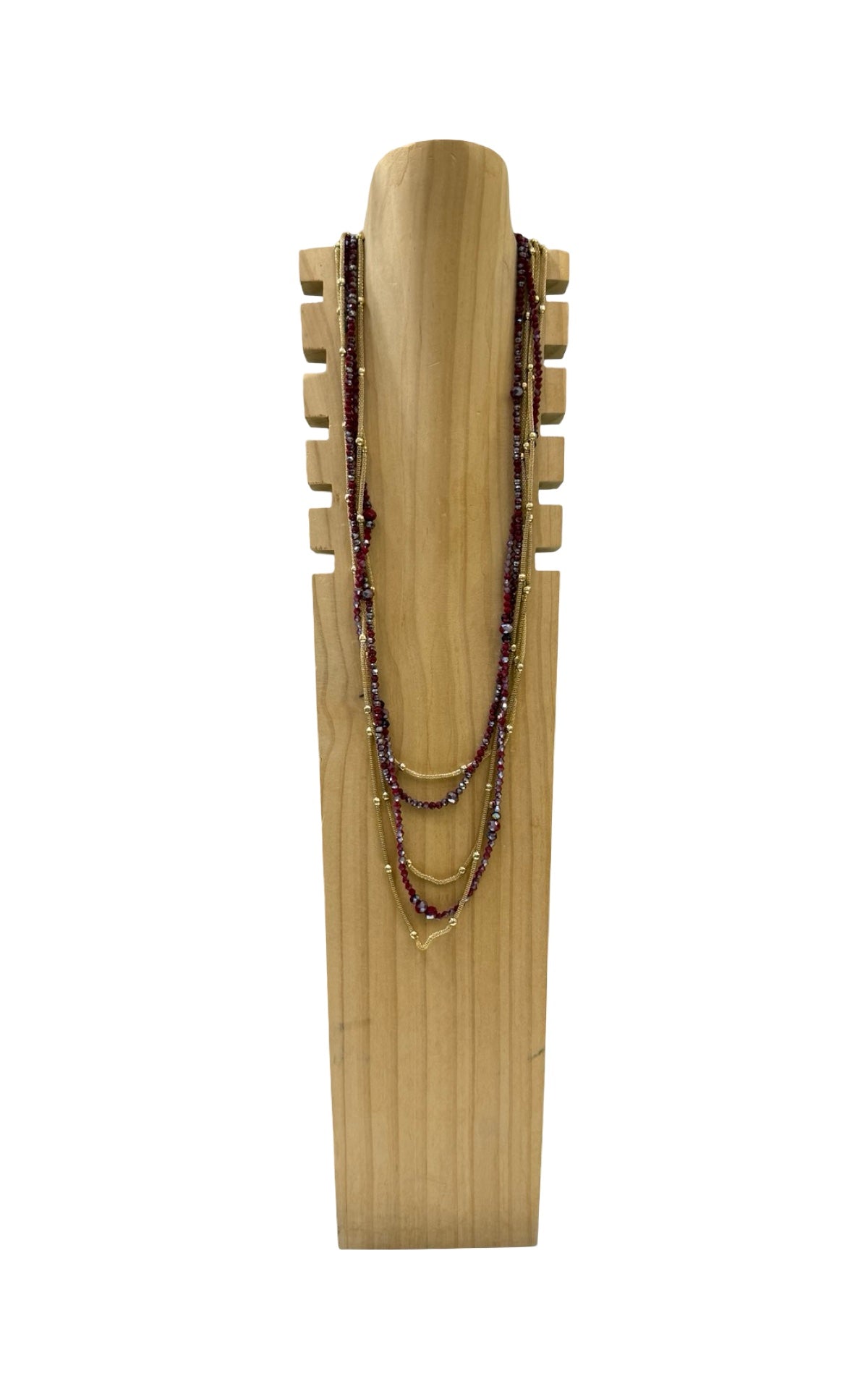 Off-on - Collana multi-filo con sfere dorate - Rubino