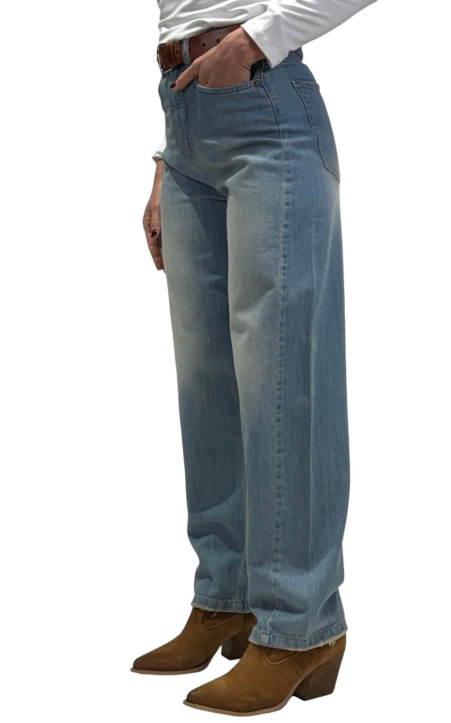 Initial - Jeans baggy denim chiaro - CHANTAL