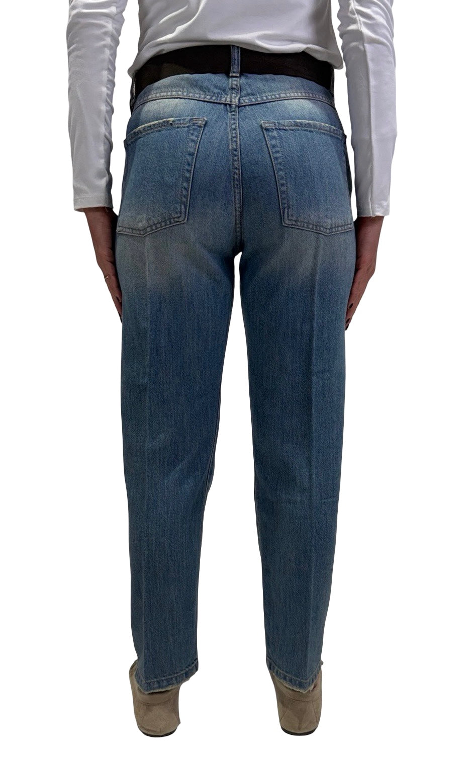 Initial - Jeans boyfriend in denim chiaro - JAMES
