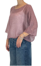 Initial - Maglia mohair over - Rosa antico