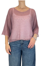 Initial - Maglia mohair over - Rosa antico