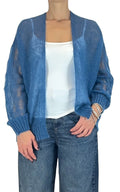 Initial - Cardigan mohair - Azzurro