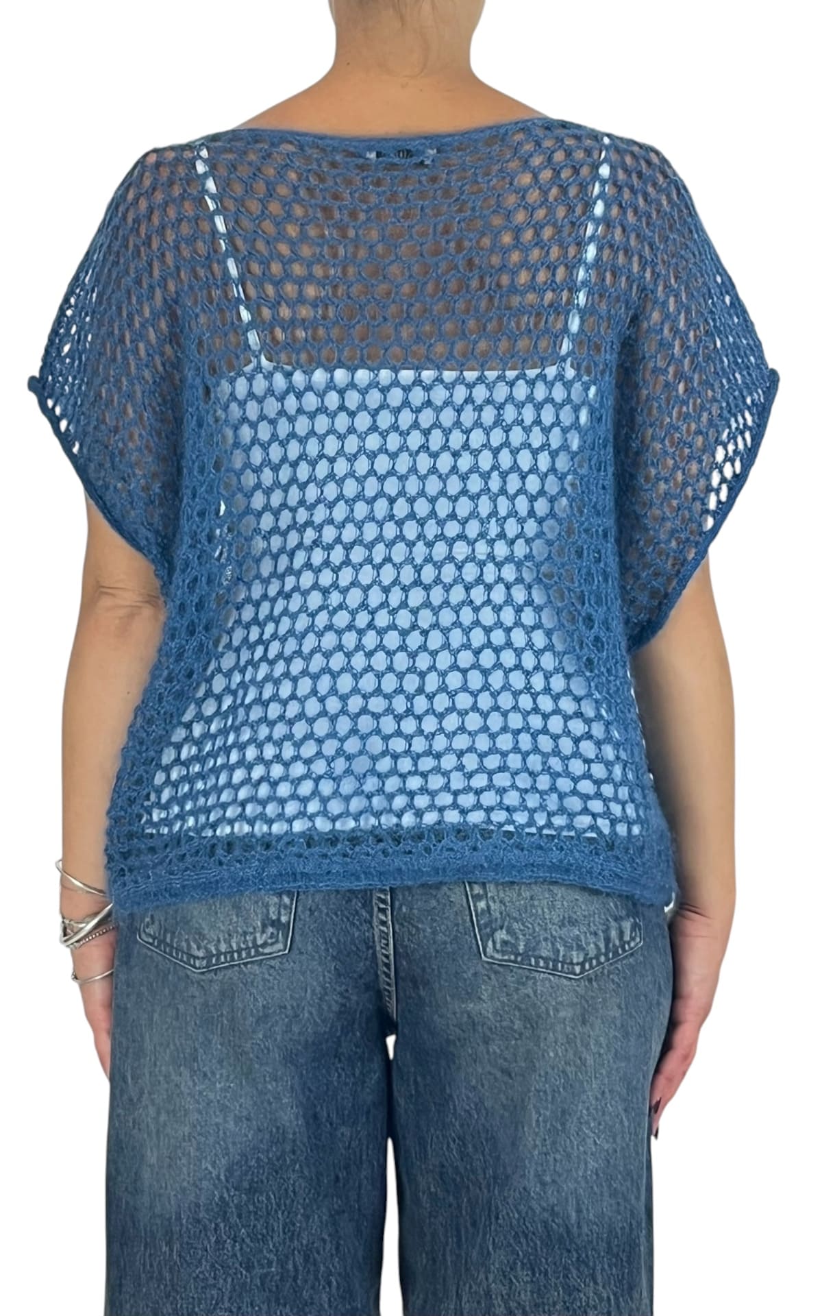 Initial - Maglia traforata - Azzurro