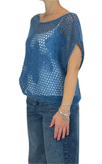 Initial - Maglia traforata - Azzurro