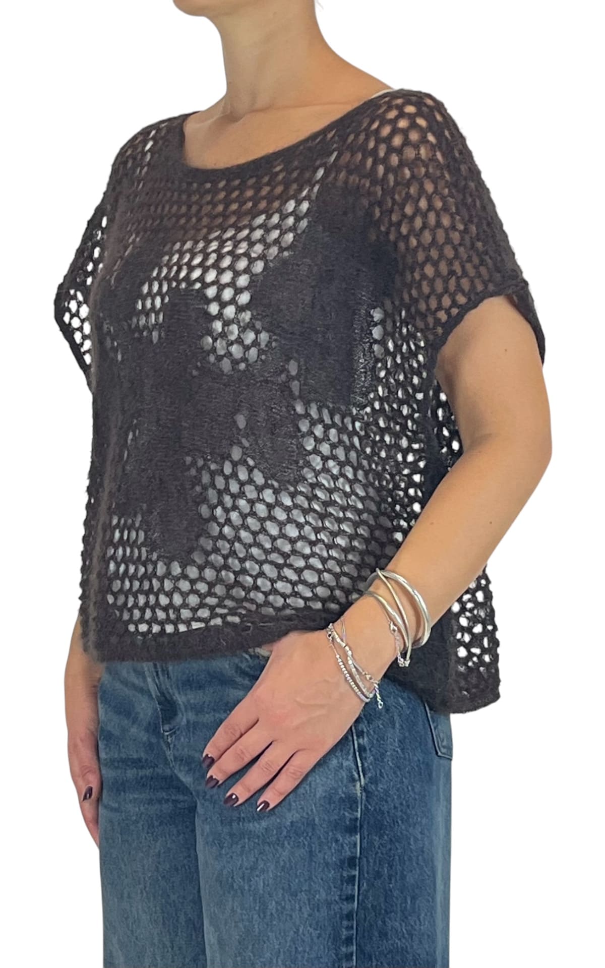 Initial - Maglia traforata - Moro
