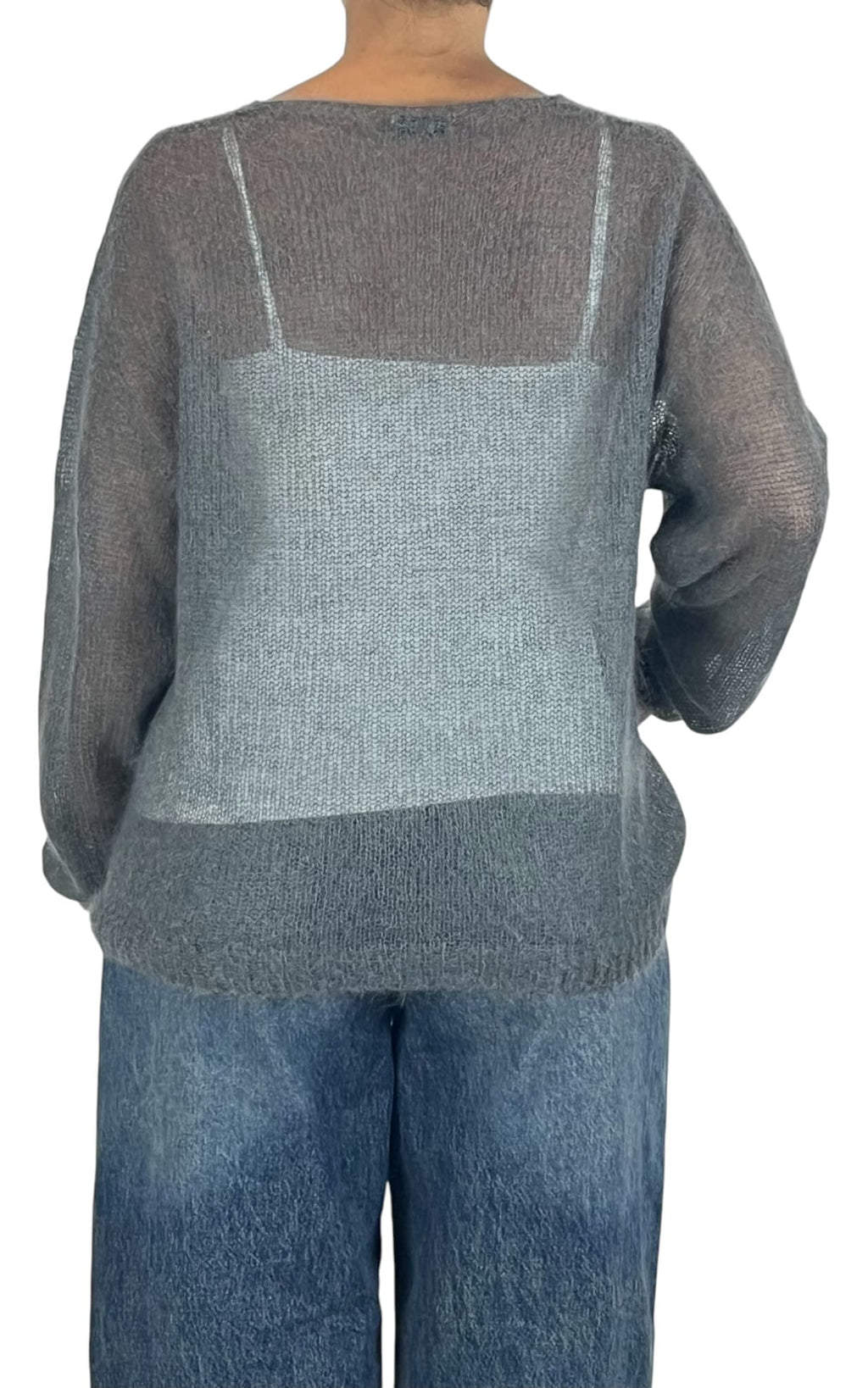 Initial - Maglia mohair scollo a V - Grigio
