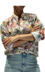 Susymix - Camicia floreale con nodo - Latte
