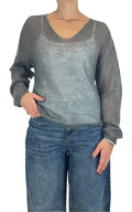 Initial - Maglia mohair scollo a V - Grigio