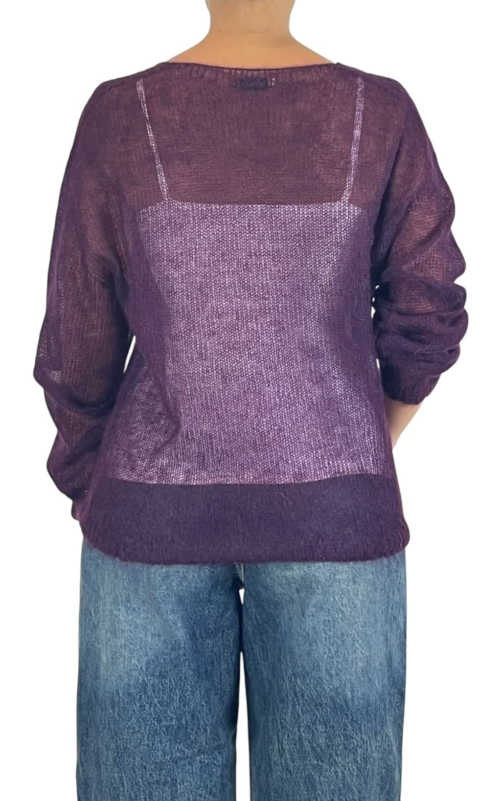 Initial - Maglia mohair scollo a V - Barolo