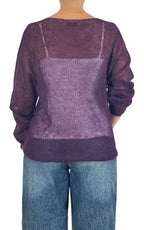 Initial - Maglia mohair scollo a V - Barolo