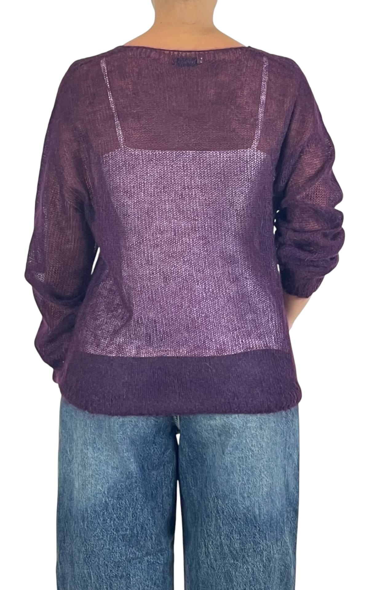 Initial - Maglia mohair scollo a V - Barolo