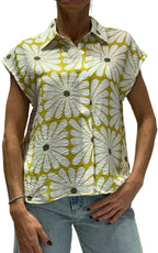Compañía Fantástica - Camicia fiori - Verde olio/Burro
