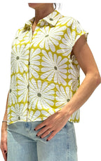 Compañía Fantástica - Camicia fiori - Verde olio/Burro