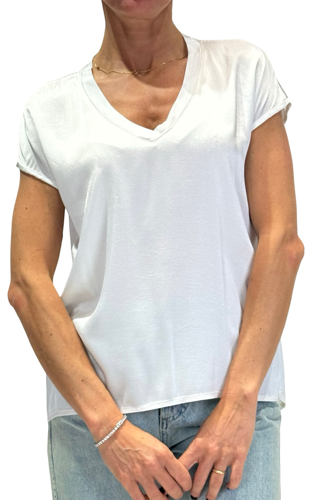 OFF-ON - Blusa scollo V - Latte