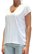 OFF-ON - Blusa scollo V - Latte