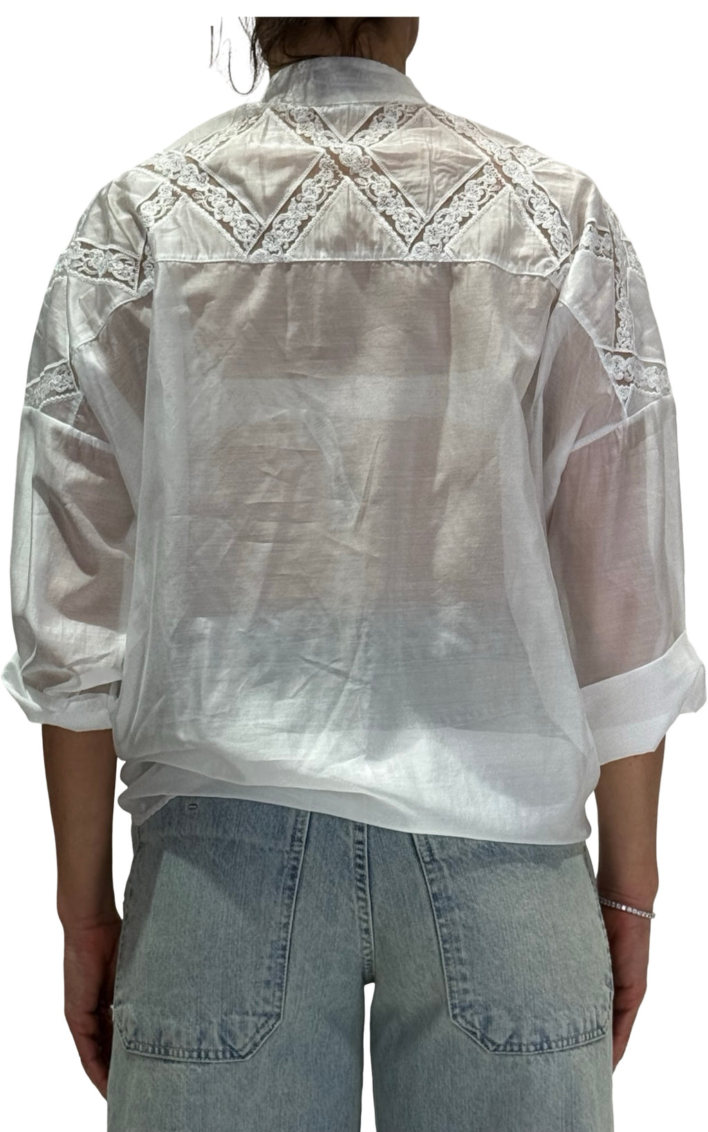 OFF-ON - Camicia con pizzo - Latte
